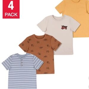 Pekkle4-Pack Tee Shirts Boys Short Sleeve Tops Size 2T